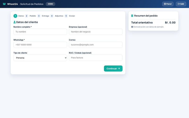 Microapp Solicitud de Pedidos
